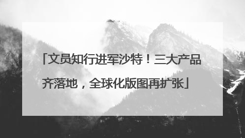 文员知行进军沙特！三大产品齐落地，全球化版图再扩张