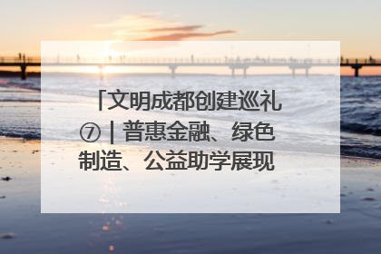 文明成都创建巡礼⑦｜普惠金融、绿色制造、公益助学展现城市文明底色