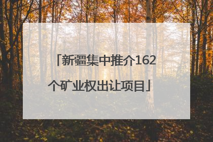 新疆集中推介162个矿业权出让项目