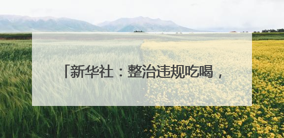 新华社：整治违规吃喝，不是一阵风不能一刀切