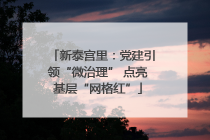新泰宫里：党建引领“微治理” 点亮基层“网格红”