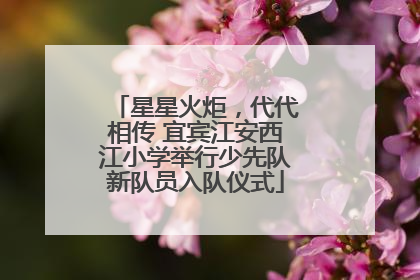 星星火炬，代代相传 宜宾江安西江小学举行少先队新队员入队仪式