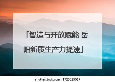 智造与开放赋能 岳阳新质生产力提速