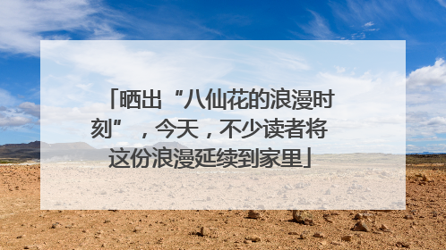 晒出“八仙花的浪漫时刻”，今天，不少读者将这份浪漫延续到家里