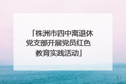 株洲市四中离退休党支部开展党员红色教育实践活动