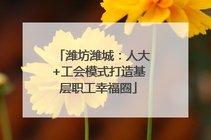 潍坊潍城：人大+工会模式打造基层职工幸福圈
