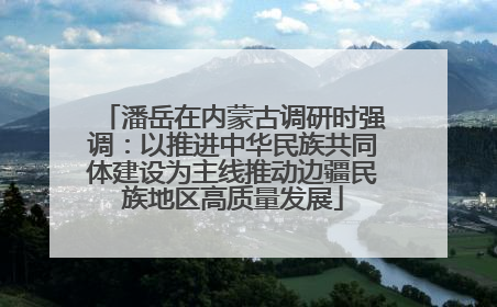 潘岳在内蒙古调研时强调：以推进中华民族共同体建设为主线推动边疆民族地区高质量发展