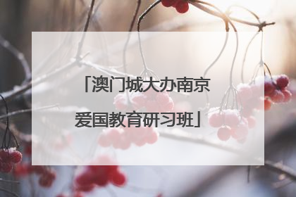 澳门城大办南京爱国教育研习班