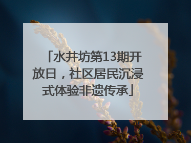 水井坊第13期开放日，社区居民沉浸式体验非遗传承