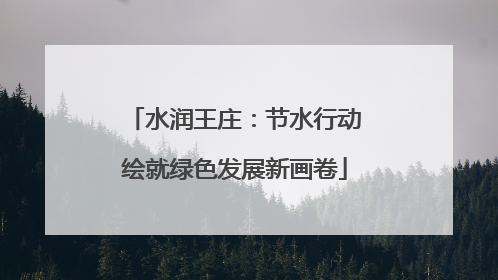 水润王庄：节水行动绘就绿色发展新画卷