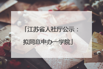 江苏省人社厅公示：拟同意申办一学院