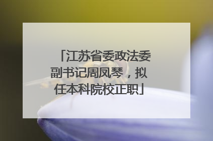 江苏省委政法委副书记周凤琴，拟任本科院校正职
