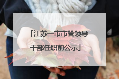 江苏一市市管领导干部任职前公示