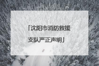 沈阳市消防救援支队严正声明