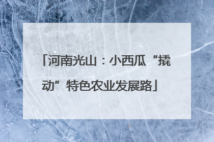 河南光山：小西瓜“撬动”特色农业发展路