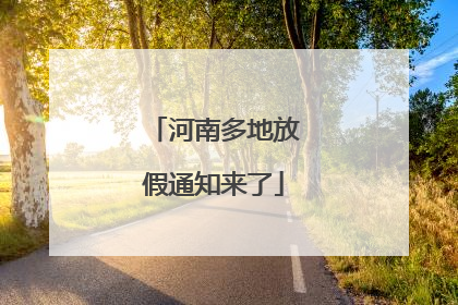 河南多地放假通知来了