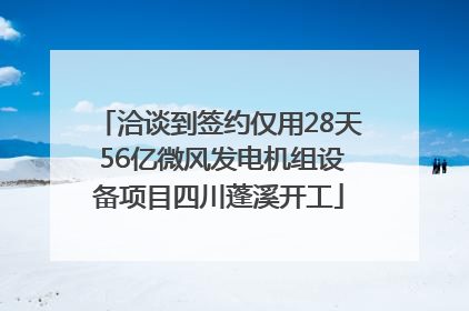洽谈到签约仅用28天 56亿微风发电机组设备项目四川蓬溪开工