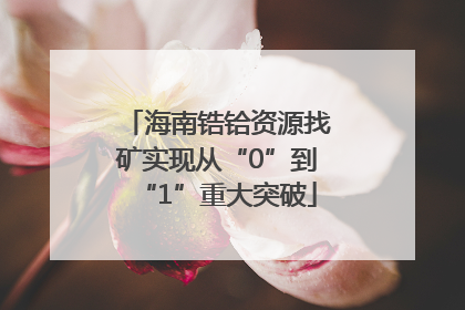 海南锆铪资源找矿实现从“0”到“1”重大突破
