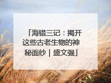海错三记：揭开这些古老生物的神秘面纱｜盛文强