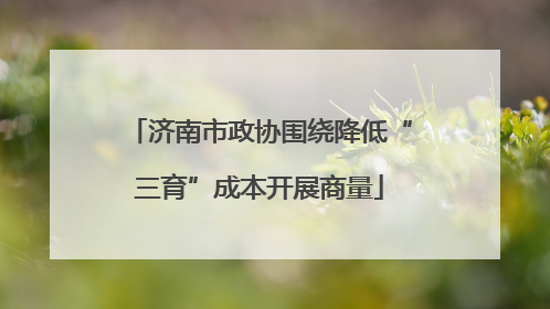 济南市政协围绕降低“三育”成本开展商量