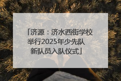 济源：济水西街学校举行2025年少先队新队员入队仪式
