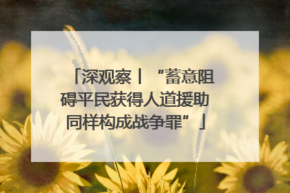 深观察丨“蓄意阻碍平民获得人道援助同样构成战争罪”