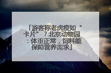 游客称老虎瘦如“卡片”？北京动物园：体重正常，饲料能保障营养需求