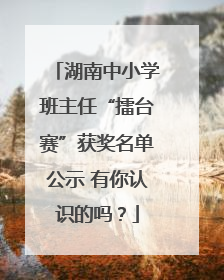 湖南中小学班主任“擂台赛”获奖名单公示 有你认识的吗？