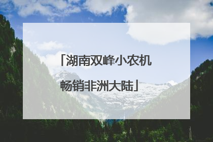 湖南双峰小农机畅销非洲大陆