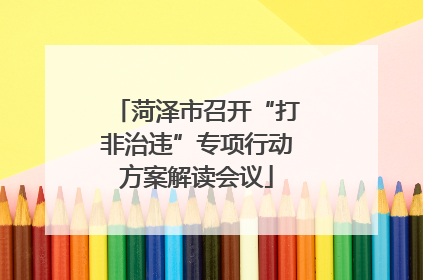 菏泽市召开“打非治违”专项行动方案解读会议