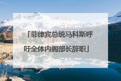 菲律宾总统马科斯呼吁全体内阁部长辞职
