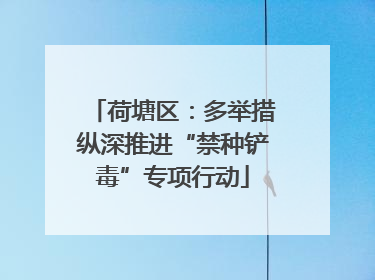 荷塘区：多举措纵深推进“禁种铲毒”专项行动