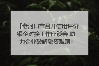 老河口市召开信用评价银企对接工作座谈会 助力企业破解融资难题