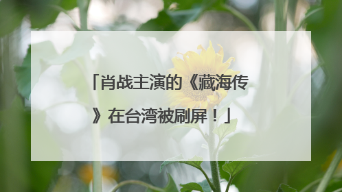 肖战主演的《藏海传》在台湾被刷屏！