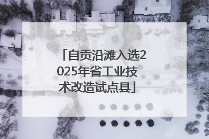 自贡沿滩入选2025年省工业技术改造试点县
