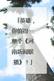 英雄，你值得一整个《河南新闻联播》！