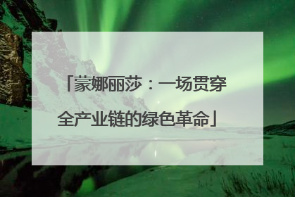蒙娜丽莎：一场贯穿全产业链的绿色革命