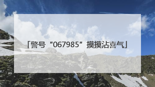 警号“067985”摸摸沾喜气