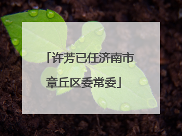 许芳已任济南市章丘区委常委