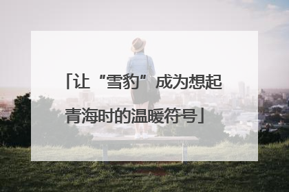让“雪豹”成为想起青海时的温暖符号