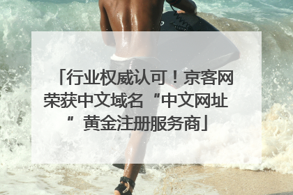 行业权威认可！京客网荣获中文域名“中文网址”黄金注册服务商