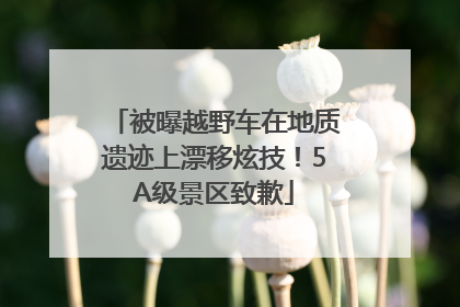 被曝越野车在地质遗迹上漂移炫技！5A级景区致歉
