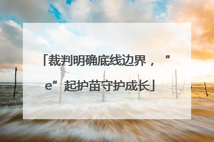 裁判明确底线边界，“e”起护苗守护成长