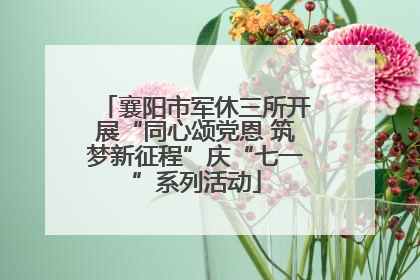襄阳市军休三所开展“同心颂党恩 筑梦新征程”庆“七一”系列活动