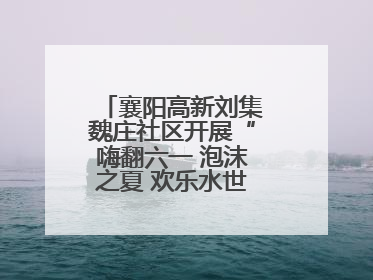 襄阳高新刘集魏庄社区开展“嗨翻六一 泡沫之夏 欢乐水世界”主题活动