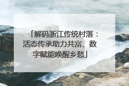 解码浙江传统村落：活态传承助力共富、数字赋能唤醒乡愁