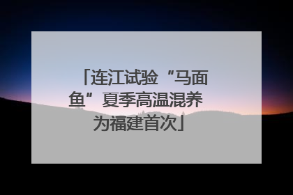 连江试验“马面鱼”夏季高温混养 为福建首次