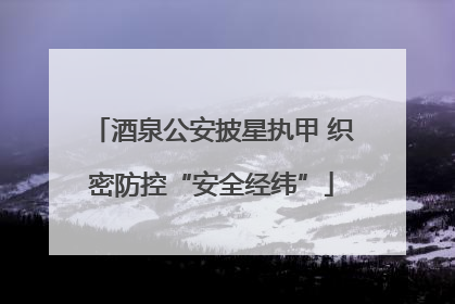 酒泉公安披星执甲 织密防控“安全经纬”