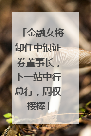 金融女将卸任中银证券董事长，下一站中行总行，周权接棒