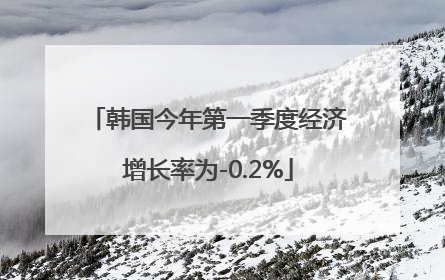 韩国今年第一季度经济增长率为-0.2%